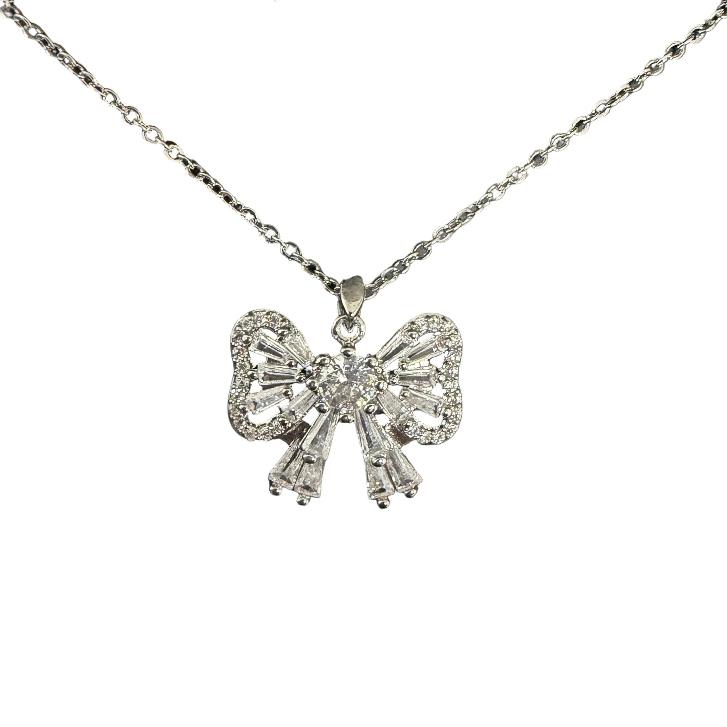 Bow CZ Necklace #89-18126