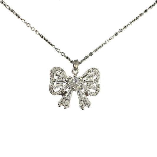 Bow CZ Necklace #89-18126