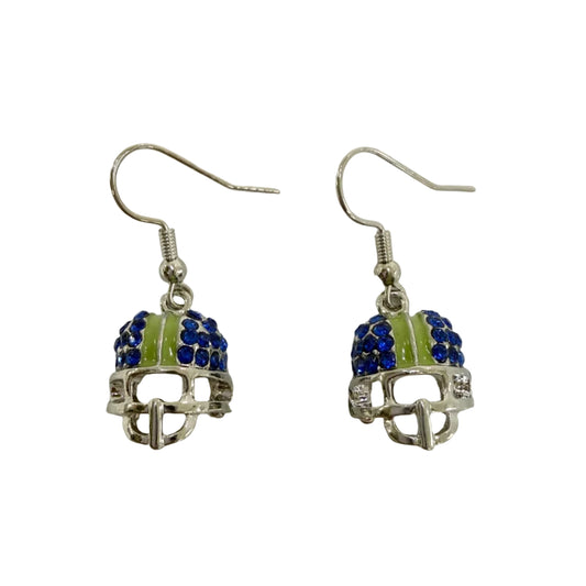 #1 Seattle Fan Helmet Green Blue Earrings #28-11291