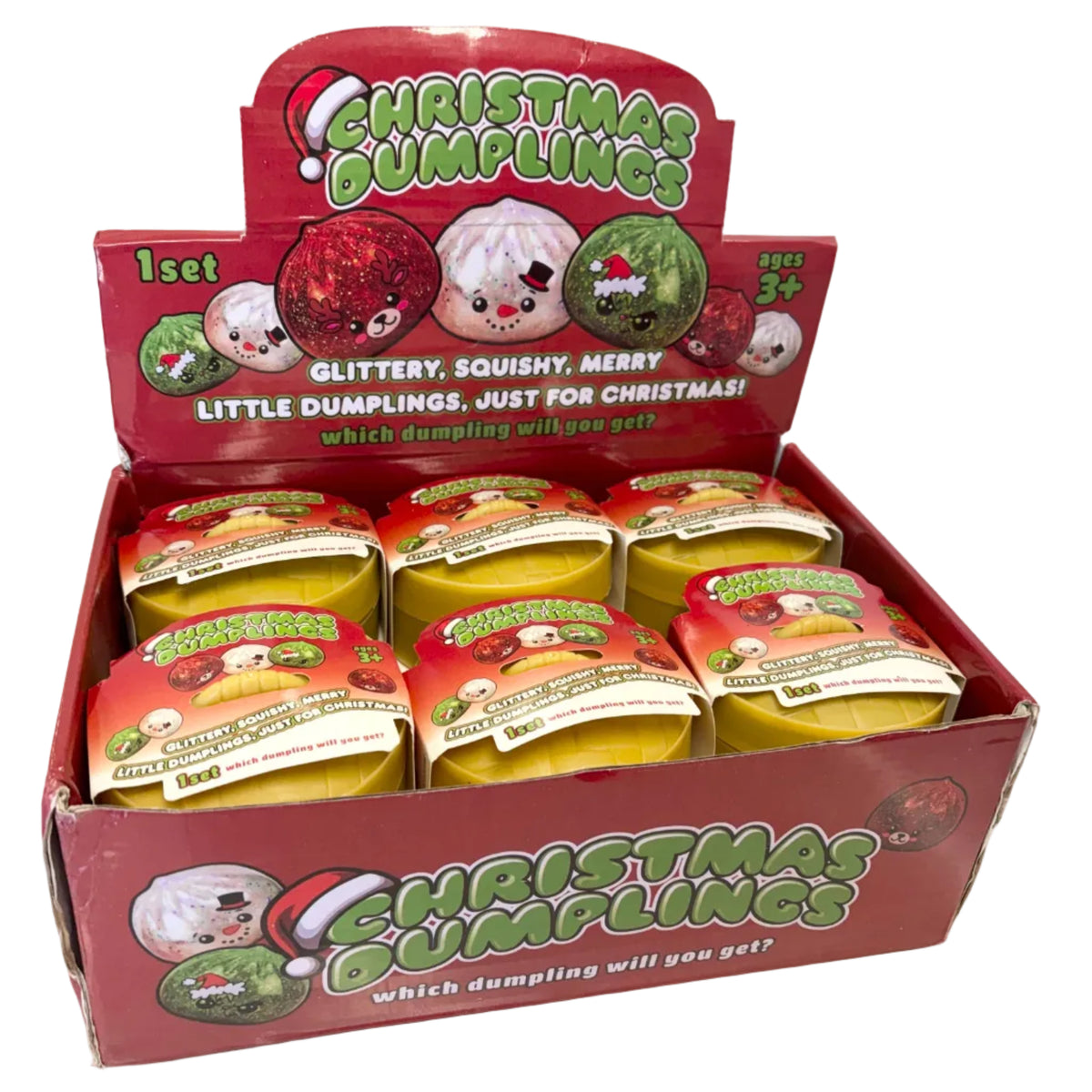 Christmas Santa Snowman Reindeer Bao Bun Mystery Dozen Set Mixed Color Box