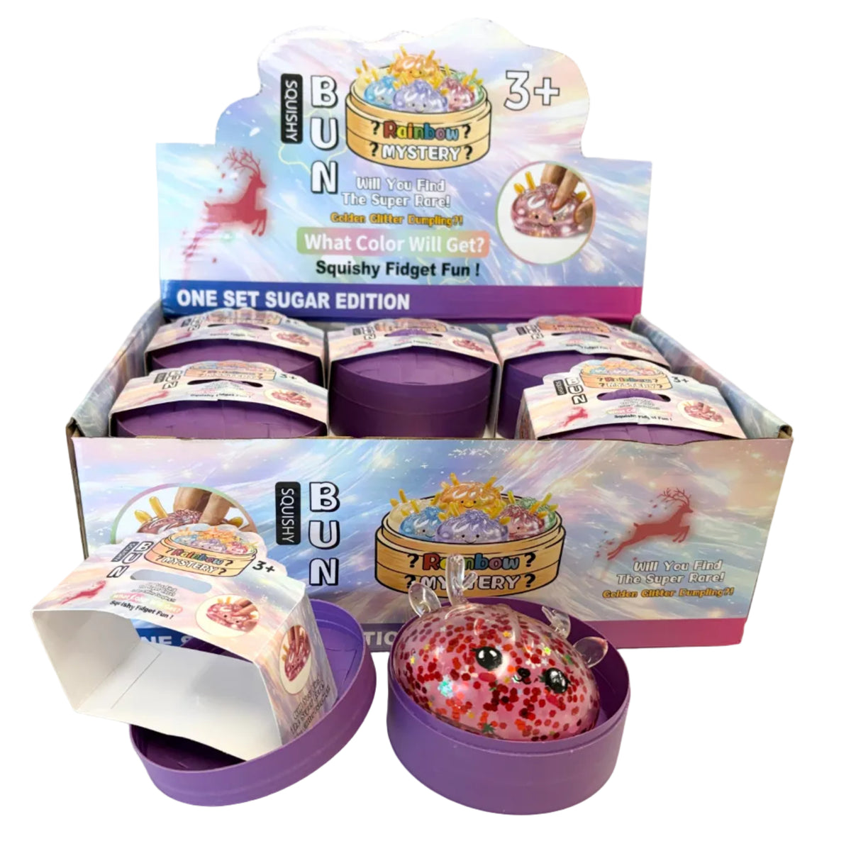 Christmas REINDEER Bao Bun Mystery Dozen Set Mixed Color Box *LOOK AT PHOTOS CAREFULLY