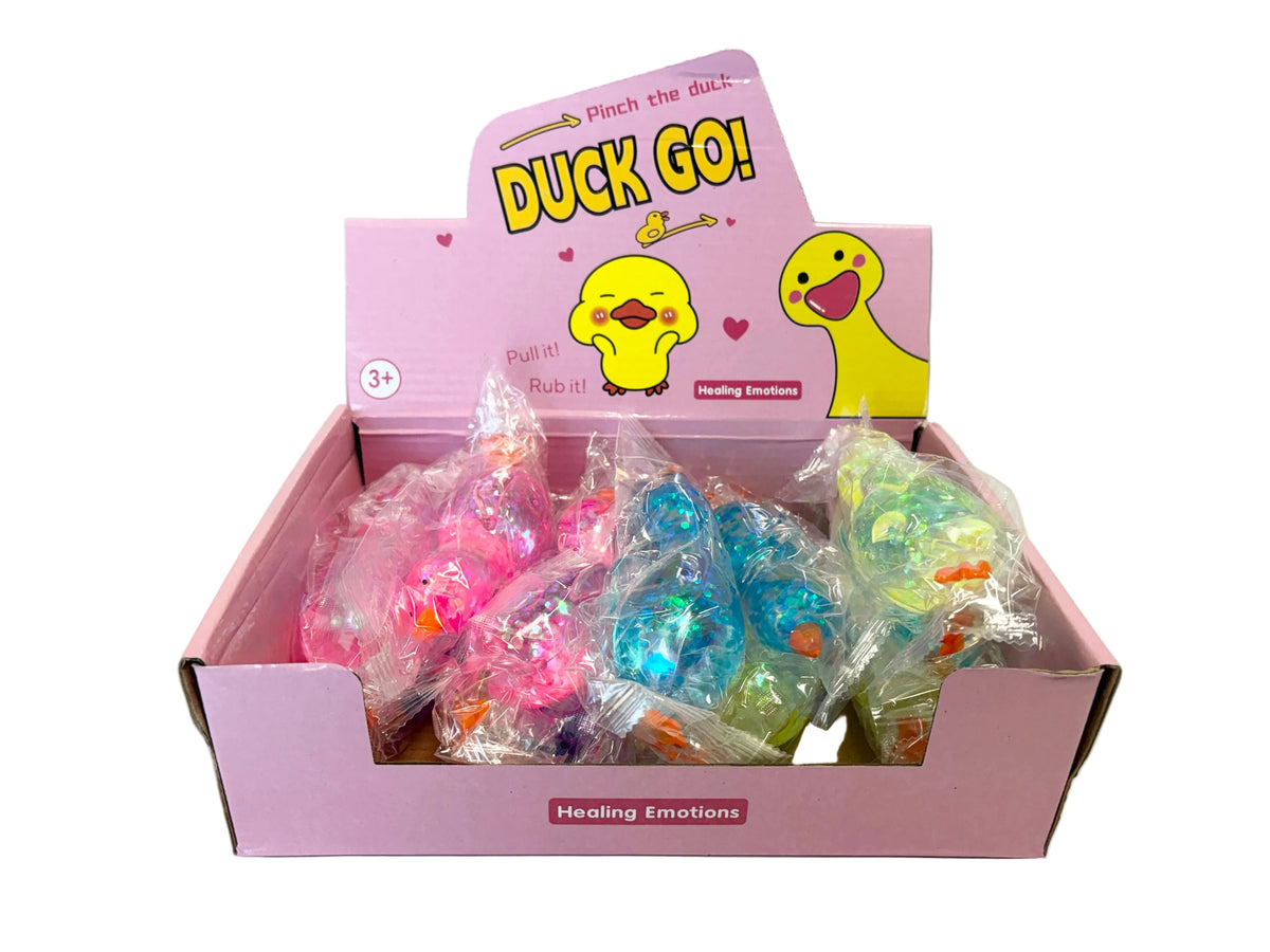 Duck Squish Toy Dozen Mixed Color Set Box