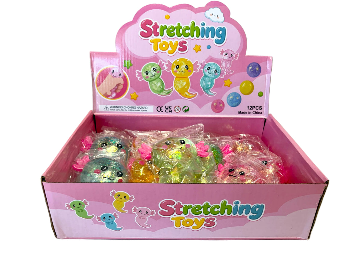 Axolotl Squish Toy Dozen Mixed Color Set Box