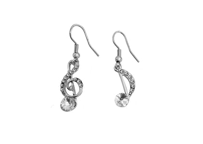 Treble Clef/Music Note Dangling Earrings #28-11149CL