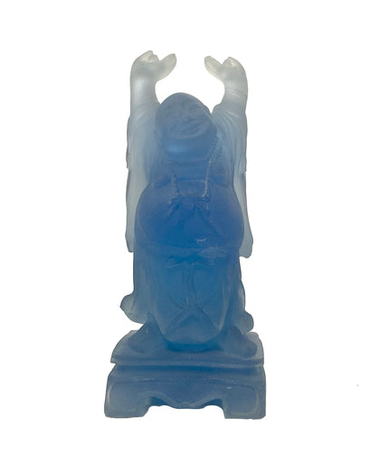 Raising Buddha Blue Figurine