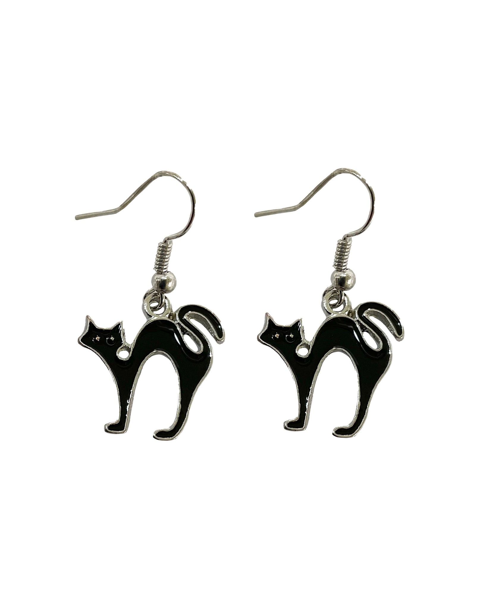 Black Cat Dangle Earrings #28-110261