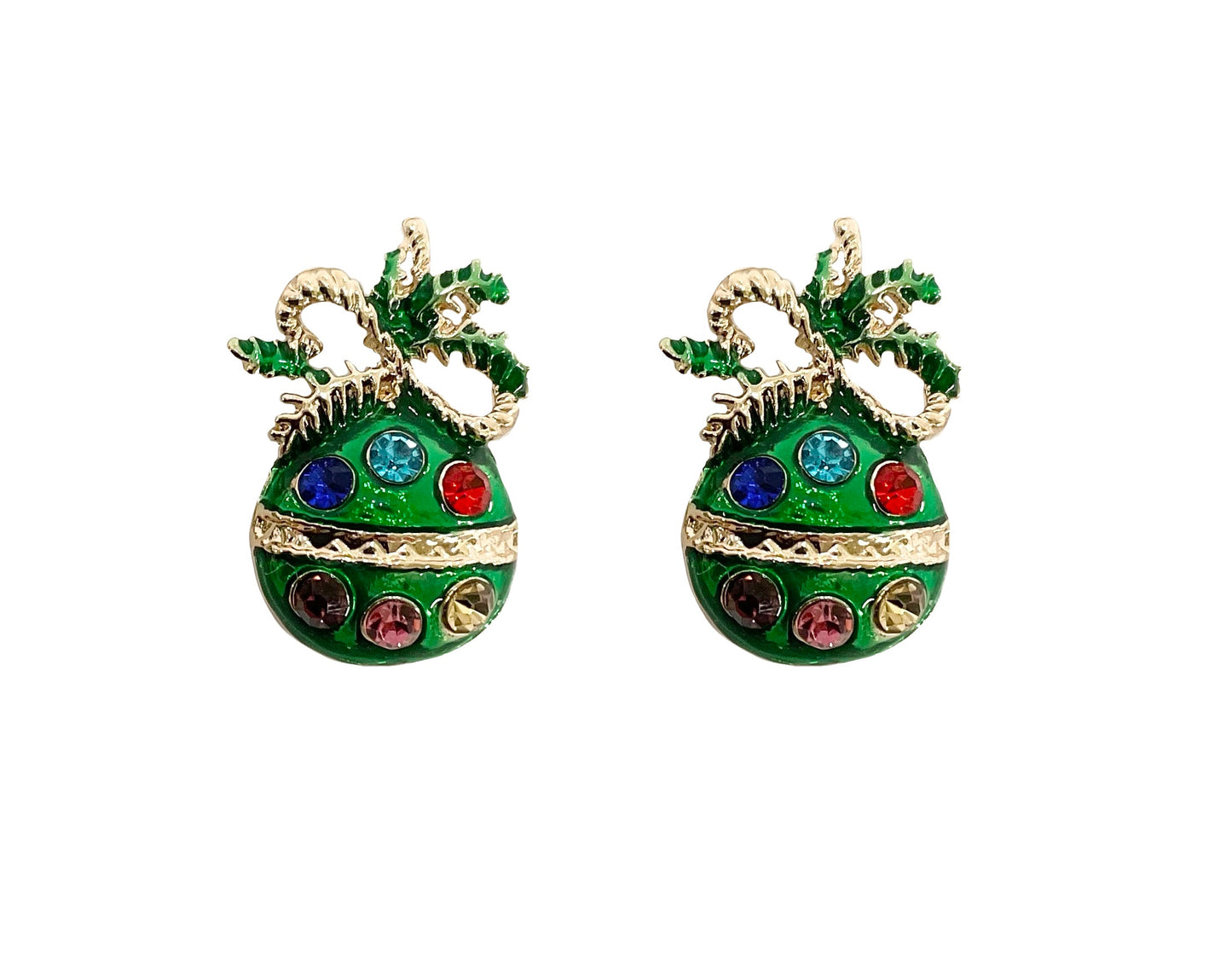 Christmas Ball Earring #28-11273 GN