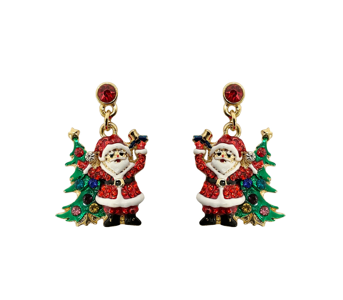 Christmas Tree and Santa Earrings 19-141123