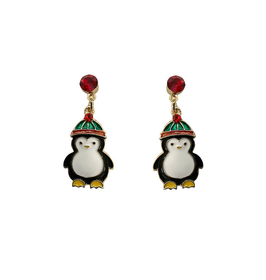 Christmas Penguin Earrings #19-1227E