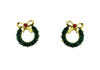 Christmas Wreath Post Earring #86-3038GN