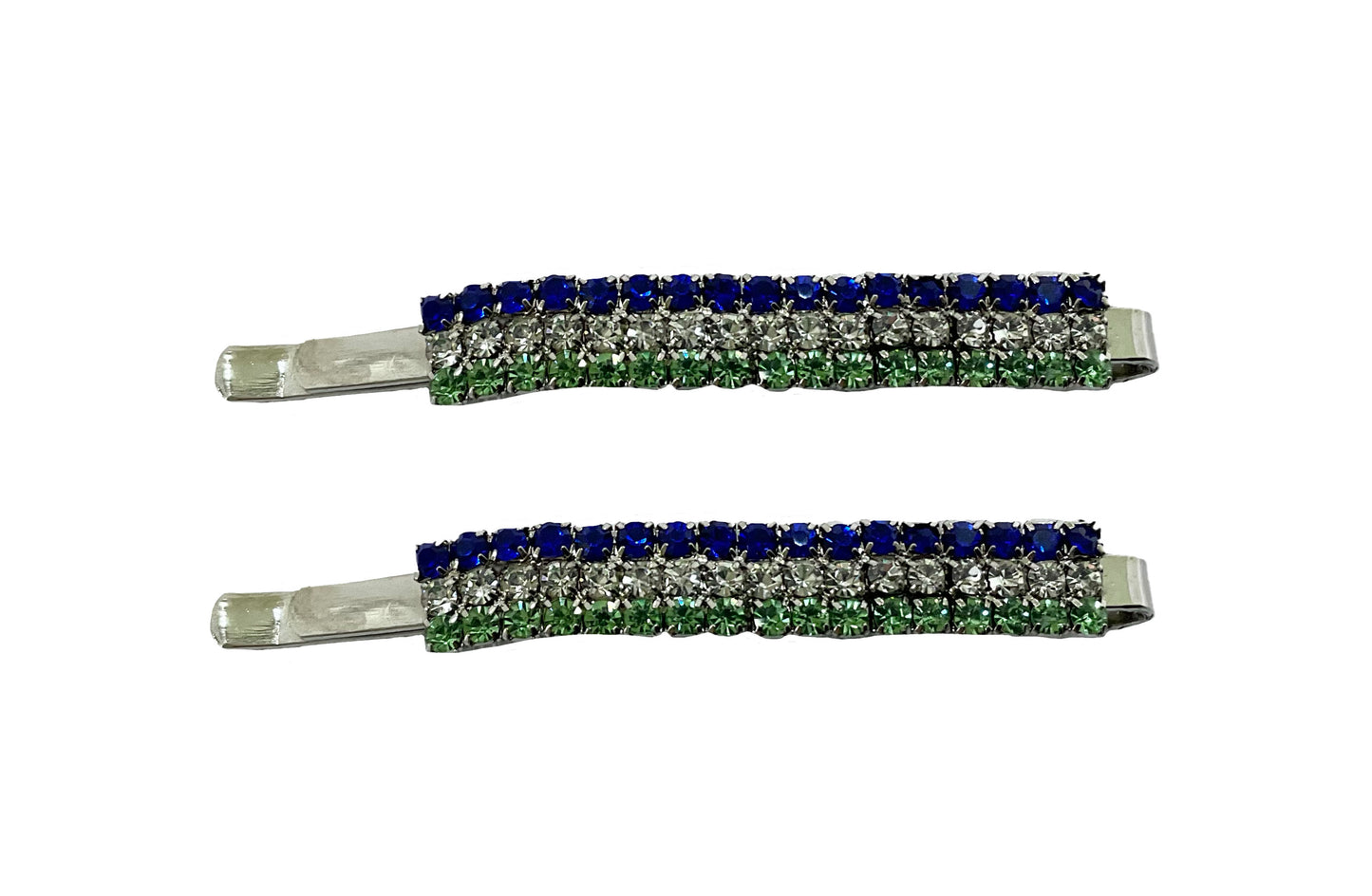 3-Row Hair Pin (Blue/Clear/Green) #88-07023BCG