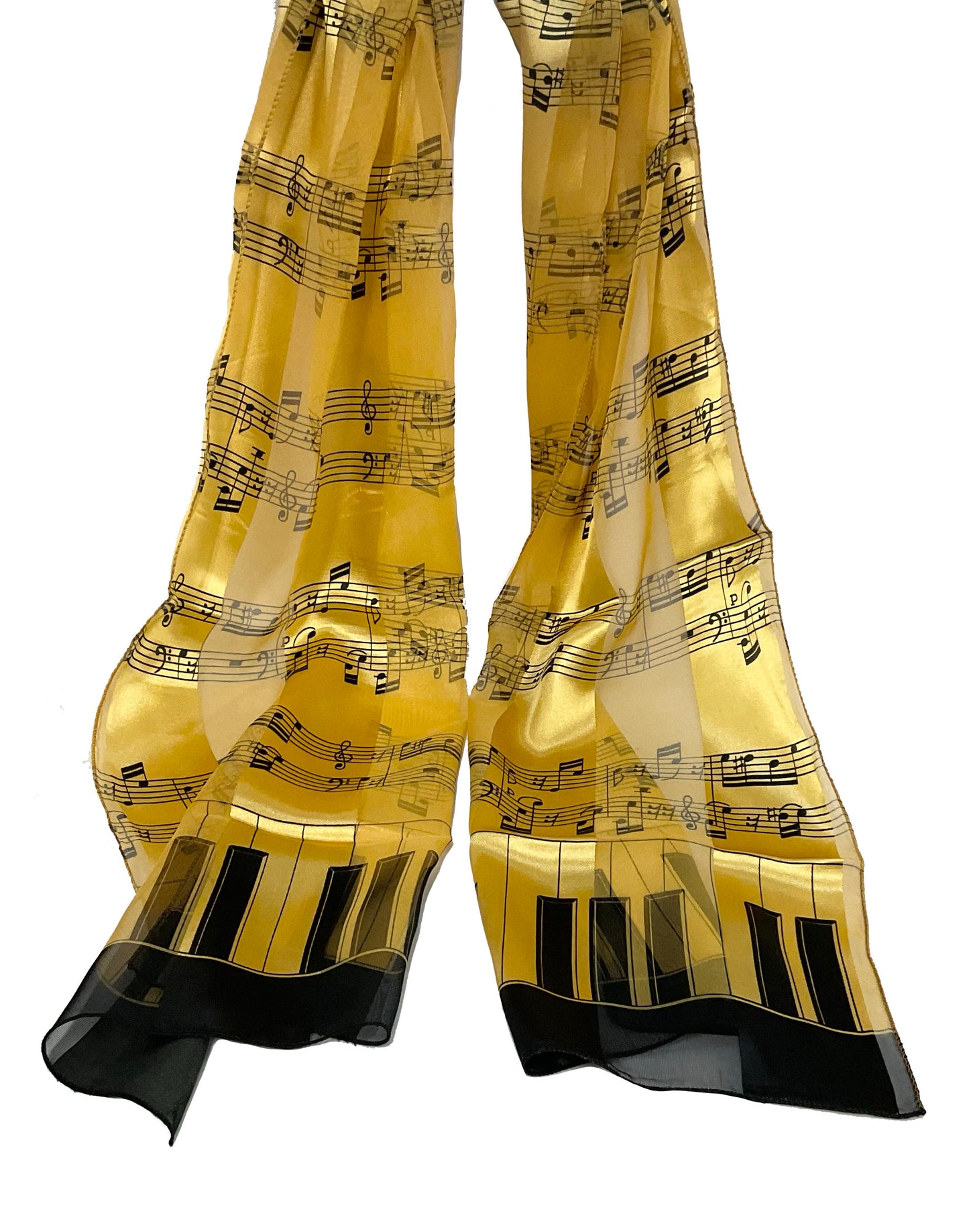 Piano Music Satin Scarf #ON-1071GD (Gold)