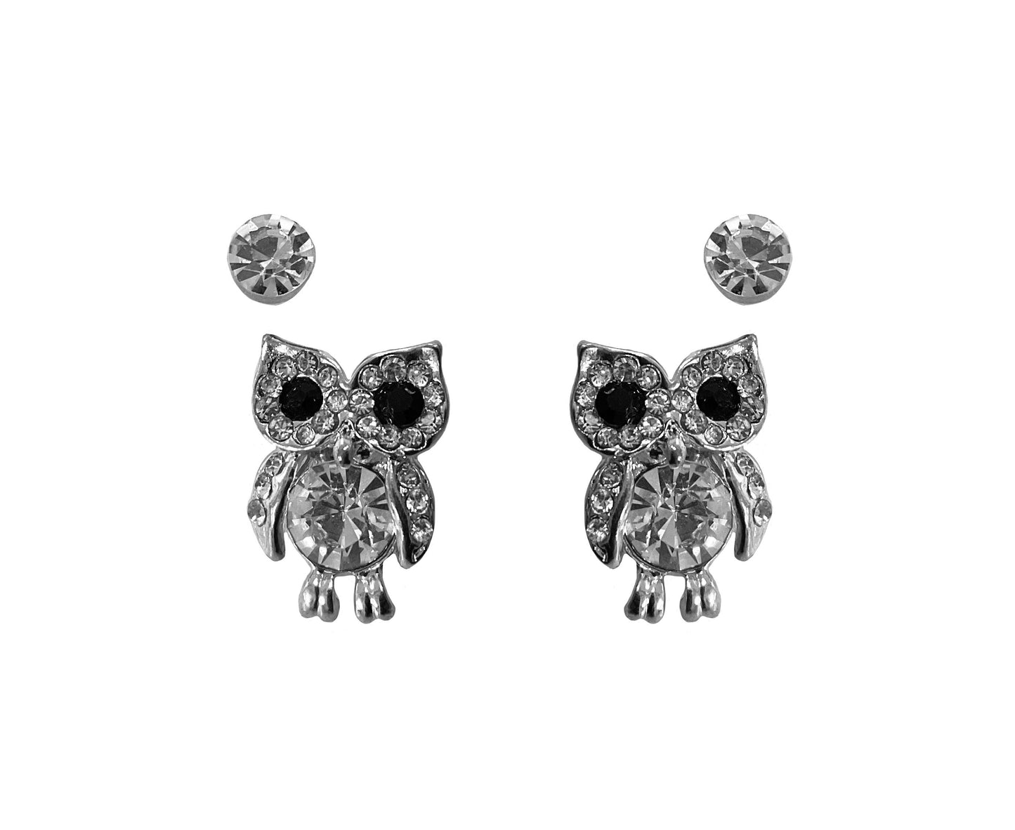 Owl Post Earrings #12-24377SI