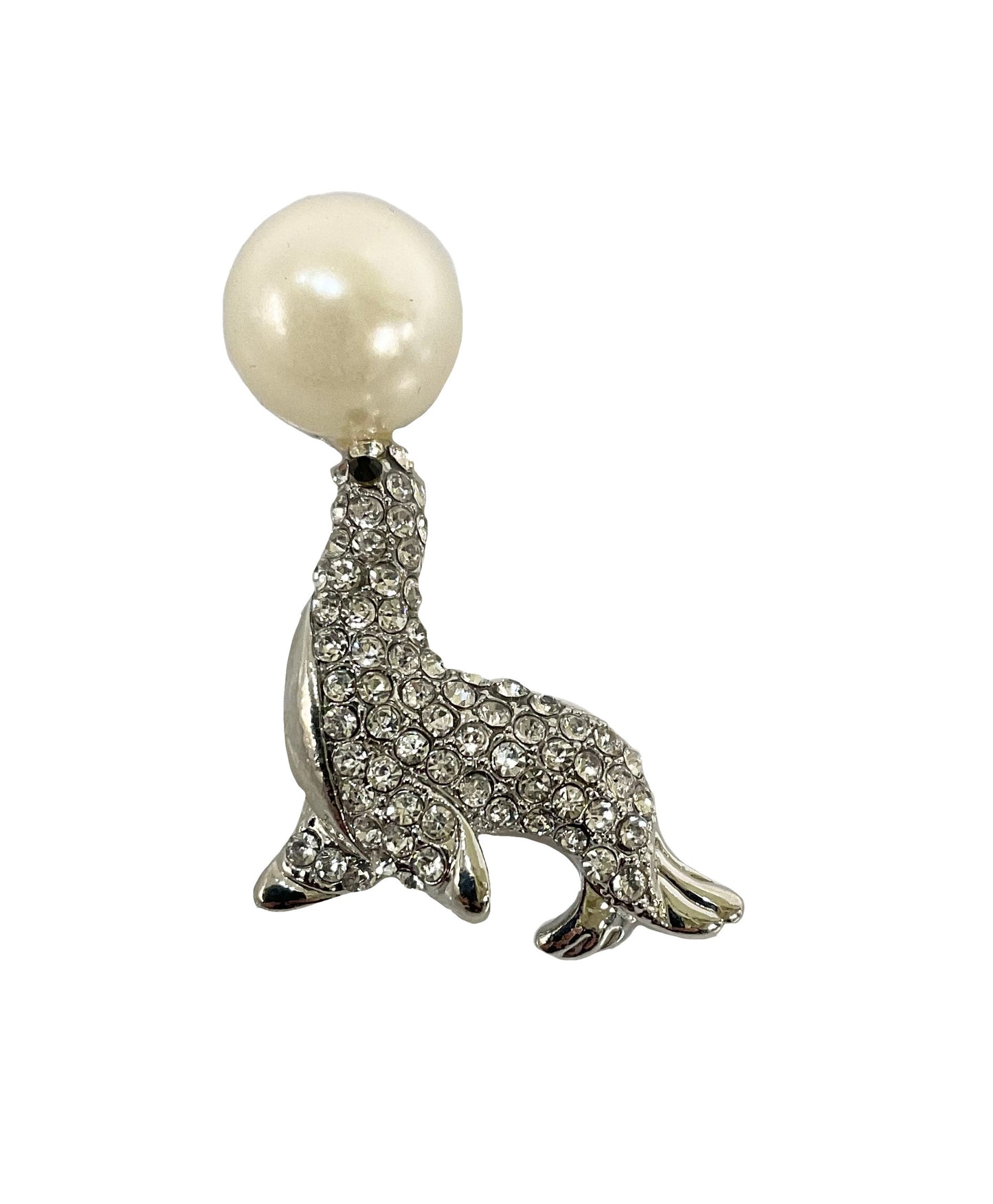 Seal with White Pearl Ball Pin#66-12015WH