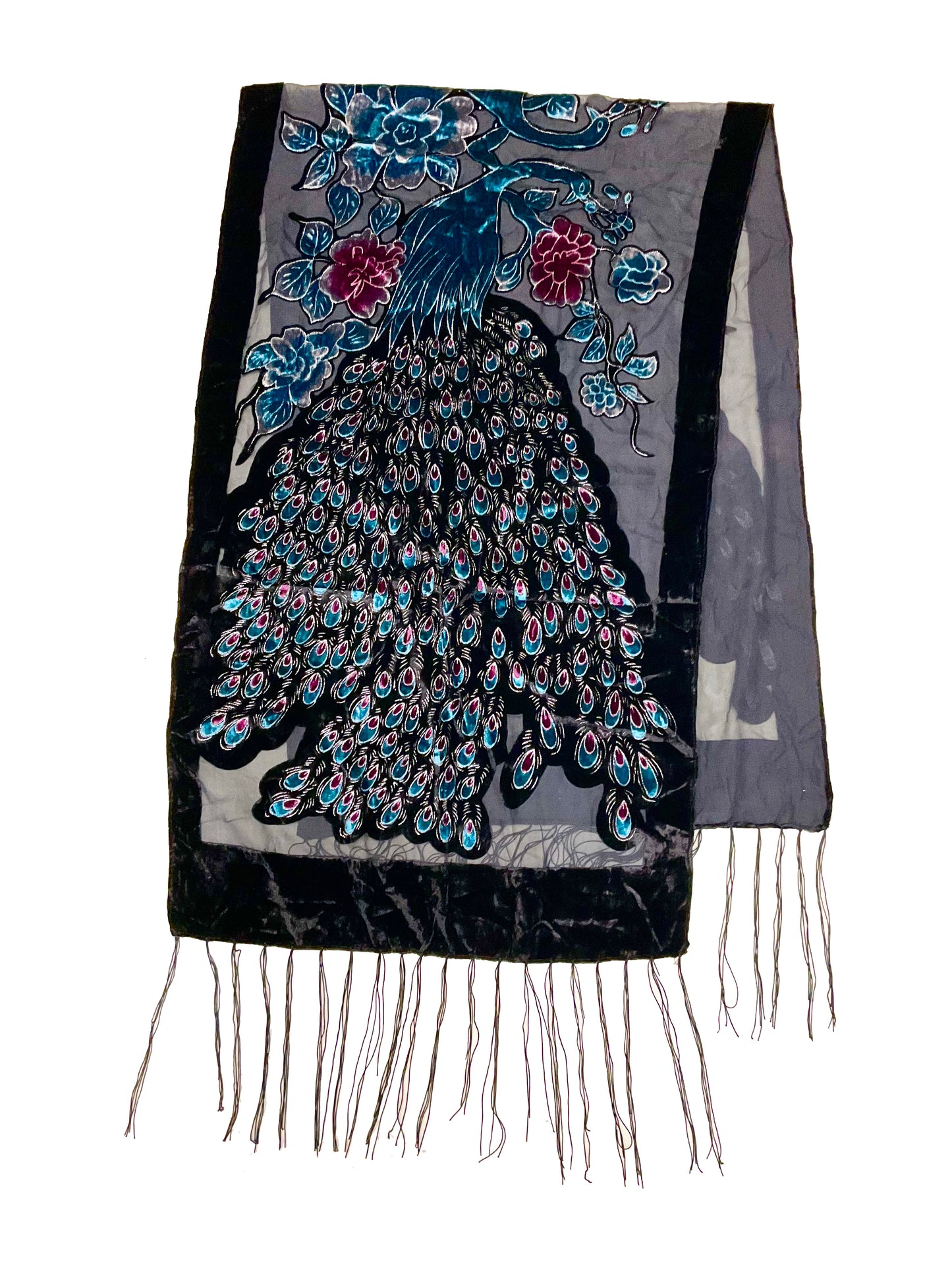 Peacock Velvet Scarf #89-12440BTL