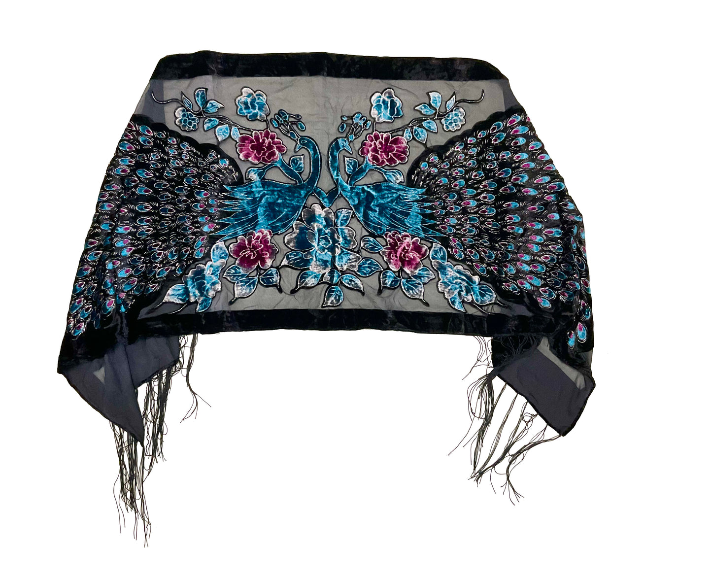 Peacock Velvet Scarf #89-12440BTL