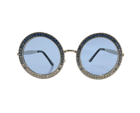 Circle Rhinestone Sunglasses #86-9484BL