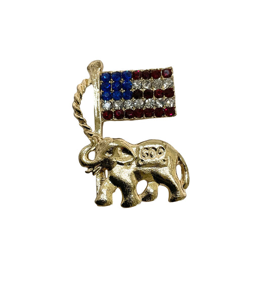 GOP Elephant with US Flag Pin #66-12032