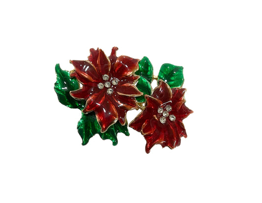 Christmas Pin Poinsettias #28-11254