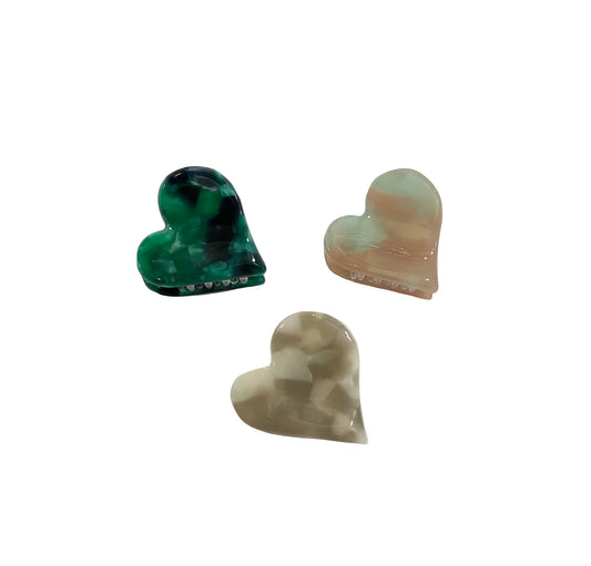 Heart 3 pc Hair Claw #88-24564