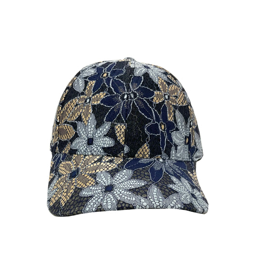 Blue Floral Cap #89-24372
