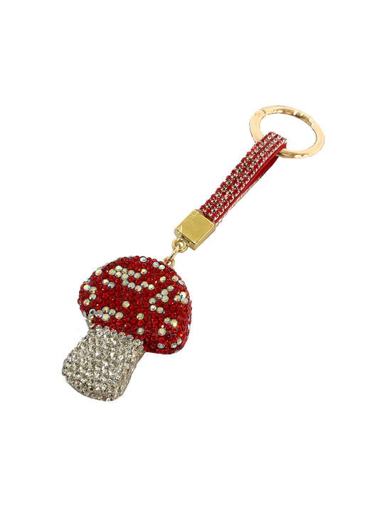 Rhinestone Mushroom Keychain #89-314005