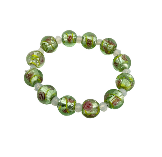 Glass Beaded Bracelet Green