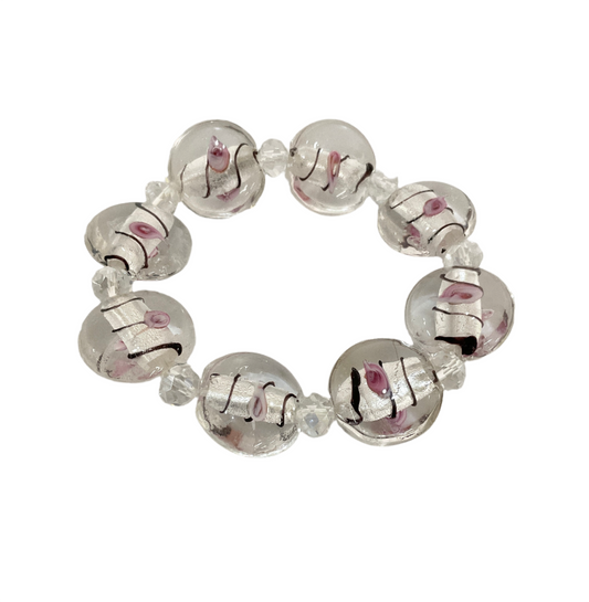 Glass Beaded Bracelet Clear