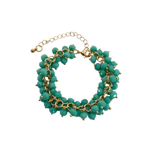 Beaded Bracelet Blue Gold