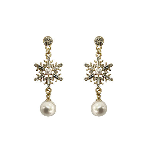 Snowflake Pearl Earring #89-124251