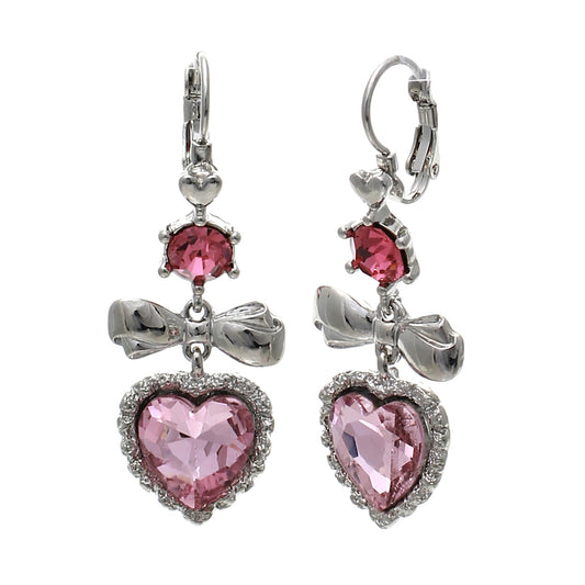 Heart Crystal Earrings #12-24878S (Silver)