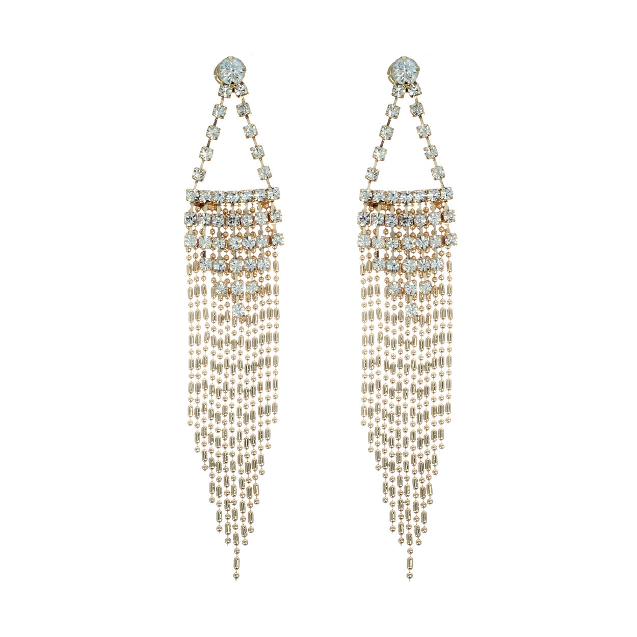 Crystal Stones Earrings #12-25122G (Gold)