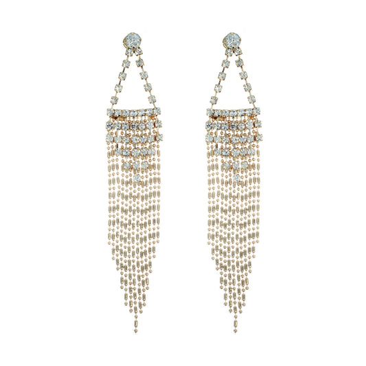 Crystal Stones Earrings #12-25122G (Gold)