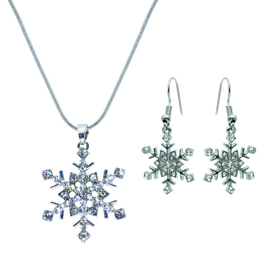 Snowflakes Necklace & Earring #12-12869