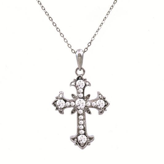 Cross Necklace #12-13184CL (Clear)