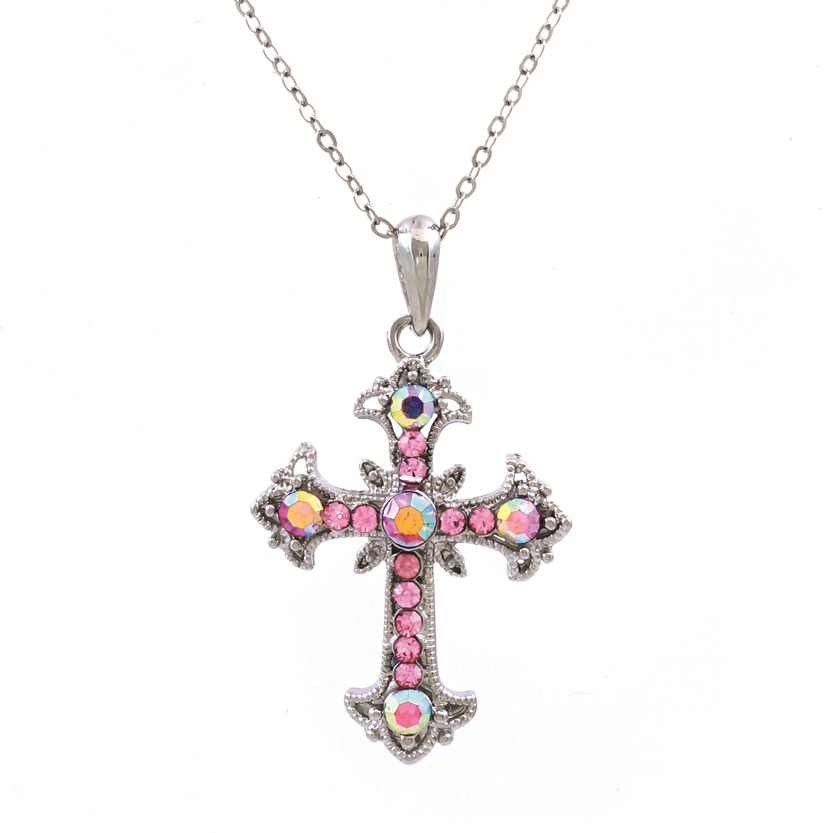 Cross Necklace #12-13184PK (Pink)