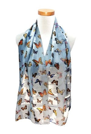 Blue butterfly scarf