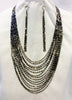 15 Chains Necklace and Earrings  set#66-14112Hematite