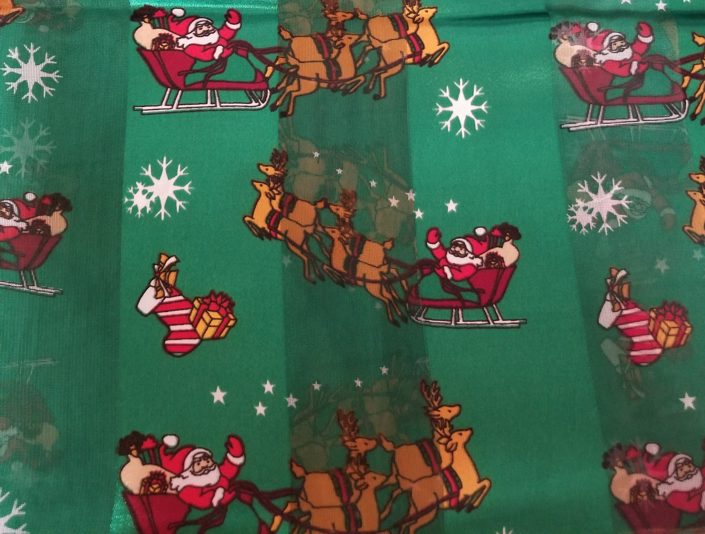 Christmas Reindeer Satin Scarf #OS1704GN