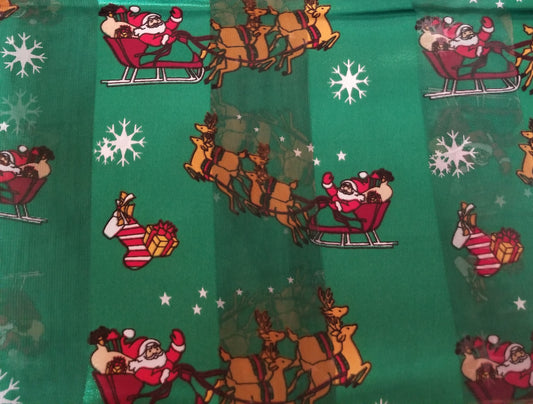 Christmas Reindeer Satin Scarf #OS1704GN