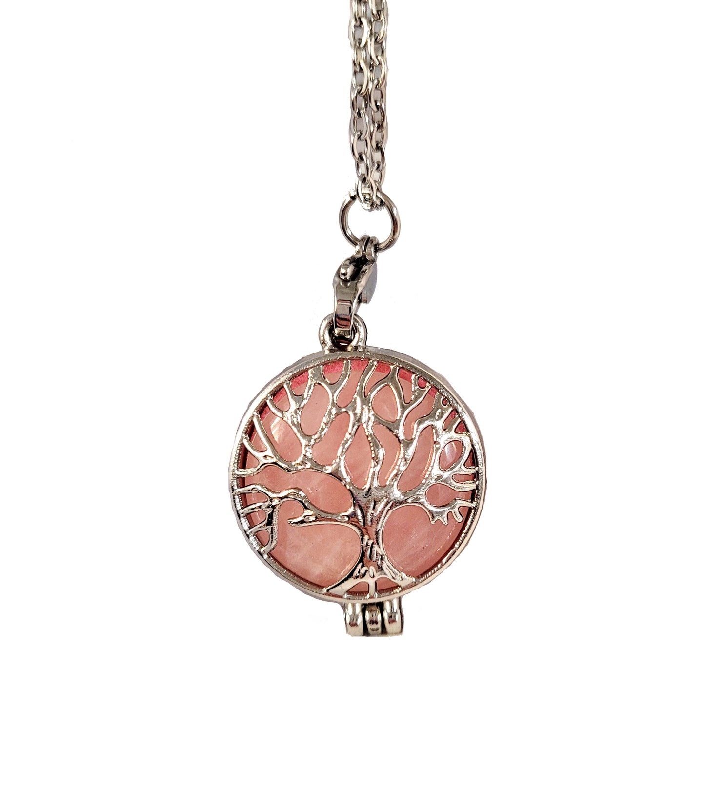 Tree of life Rose Quartz Stone Necklace #89-7210RO