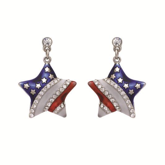 Flag Star Earrings #12-23392