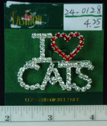 "I Love Cats" Pin #28-0128
