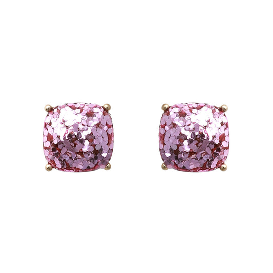 Sparkle Stone Earrings #12-24865PKGD (Pink/Gold)