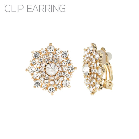Floral Clip Earring #12-25672GD