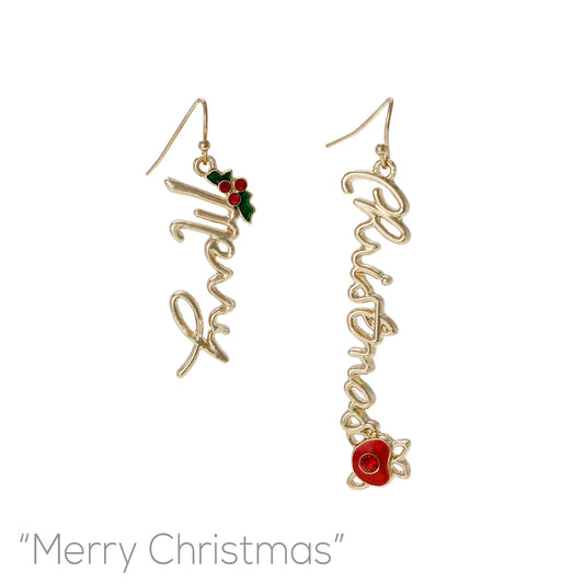 Merry Christmas Earring #12-25742