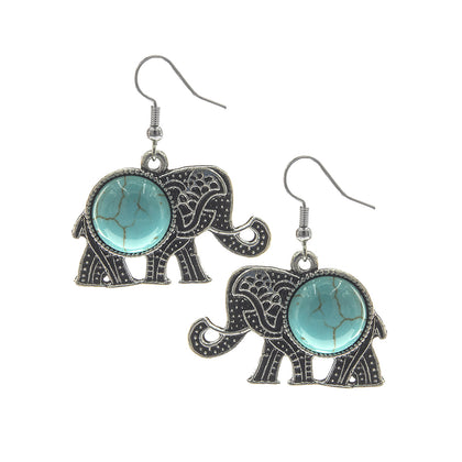 Elephant Turquoise Earrings #12-6493
