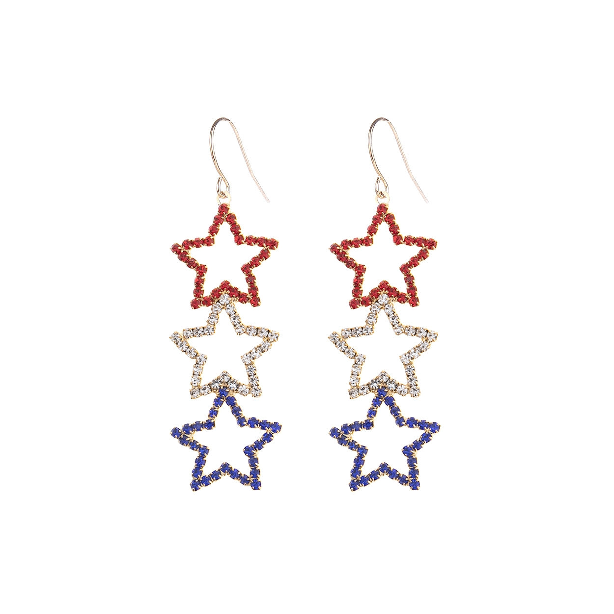 Red White Blue Stars Earrings #12-26905