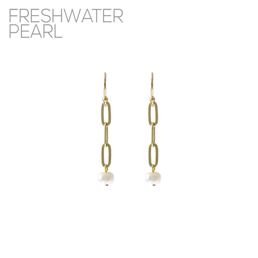 Chain Pearl Earring #12-27345GD