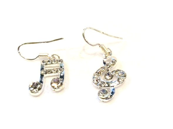 Treble Clef/Music Notes Dangling Earrings #28-11093CL